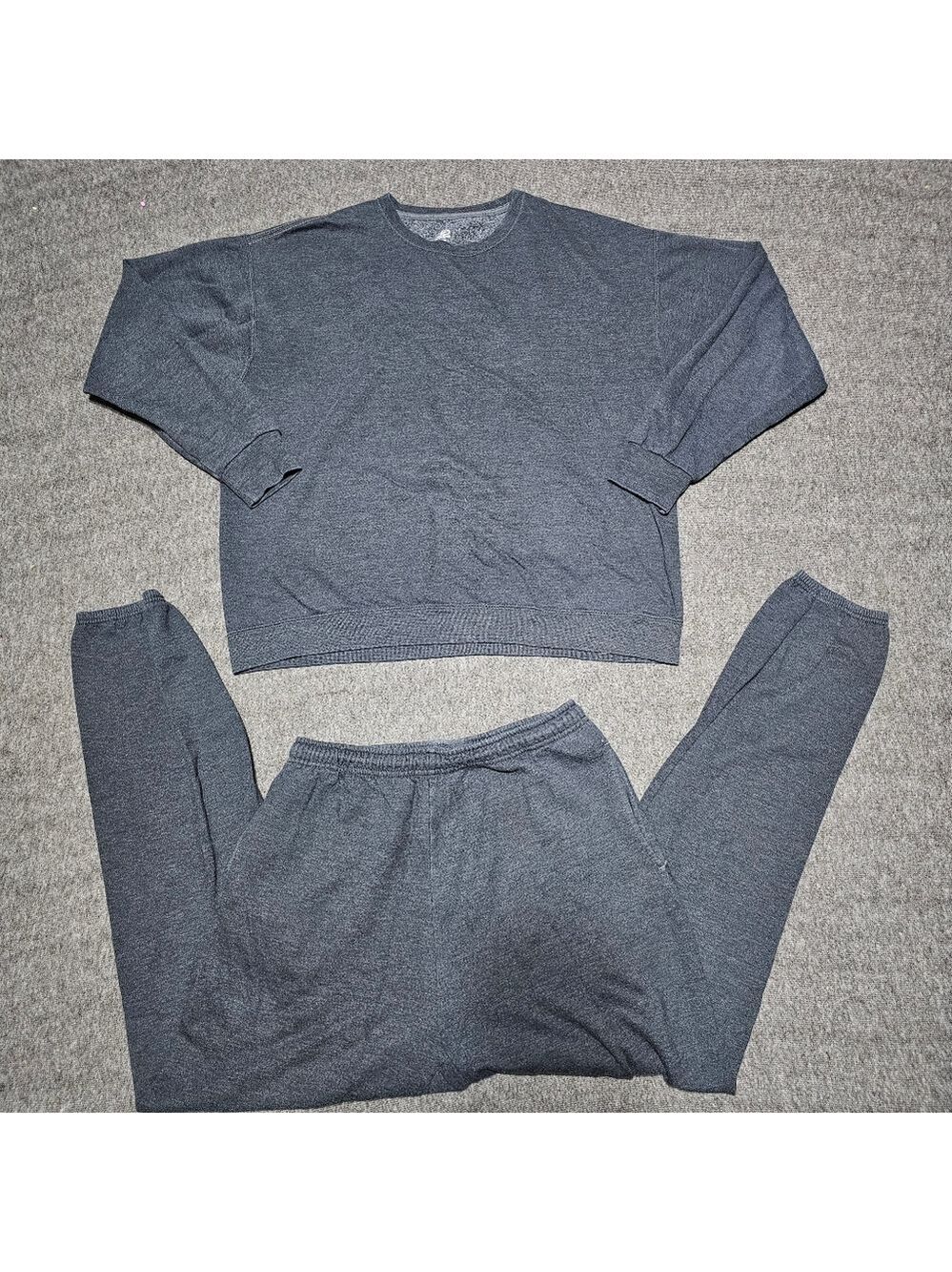 Athletic Works Dark Gray Fleece Sweatshirt & Sweatpants Set Large